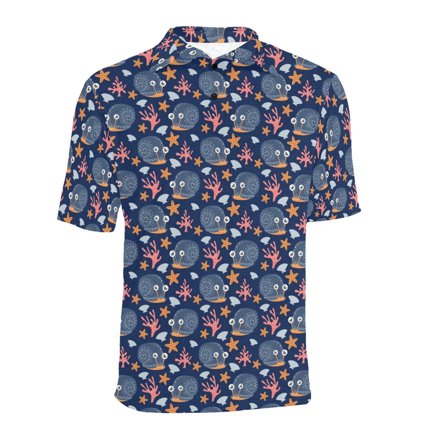 Snail Print Design LKS402 Men Polo Shirt