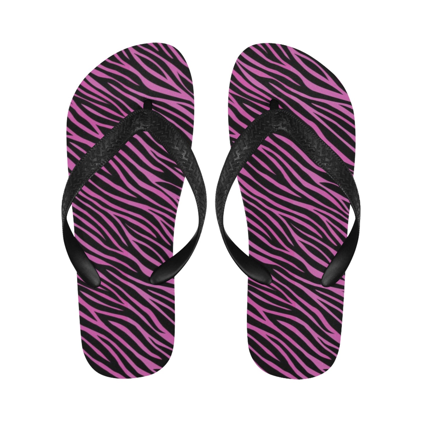 Zebra Pink Print Design LKS304 Flip Flops