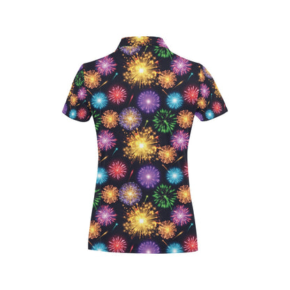 Firework Print Design LKS305 Women's Polo Shirt