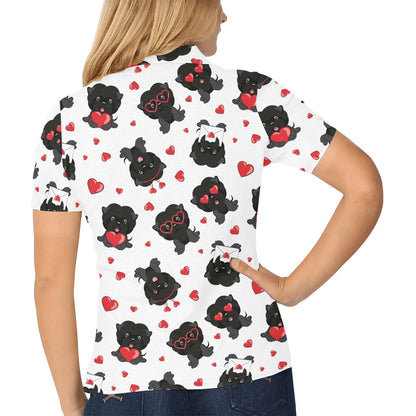 Affenpinscher Pattern Print Design 01 Women's Polo Shirt
