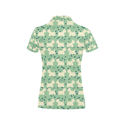 Scottish Terriers Print Design LKS302 Women's Polo Shirt