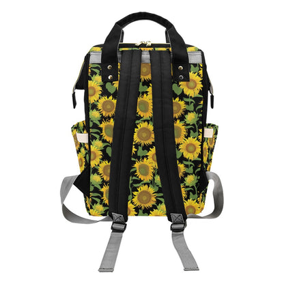 Sunflower Print Design LKS302 Diaper Bag Backpack