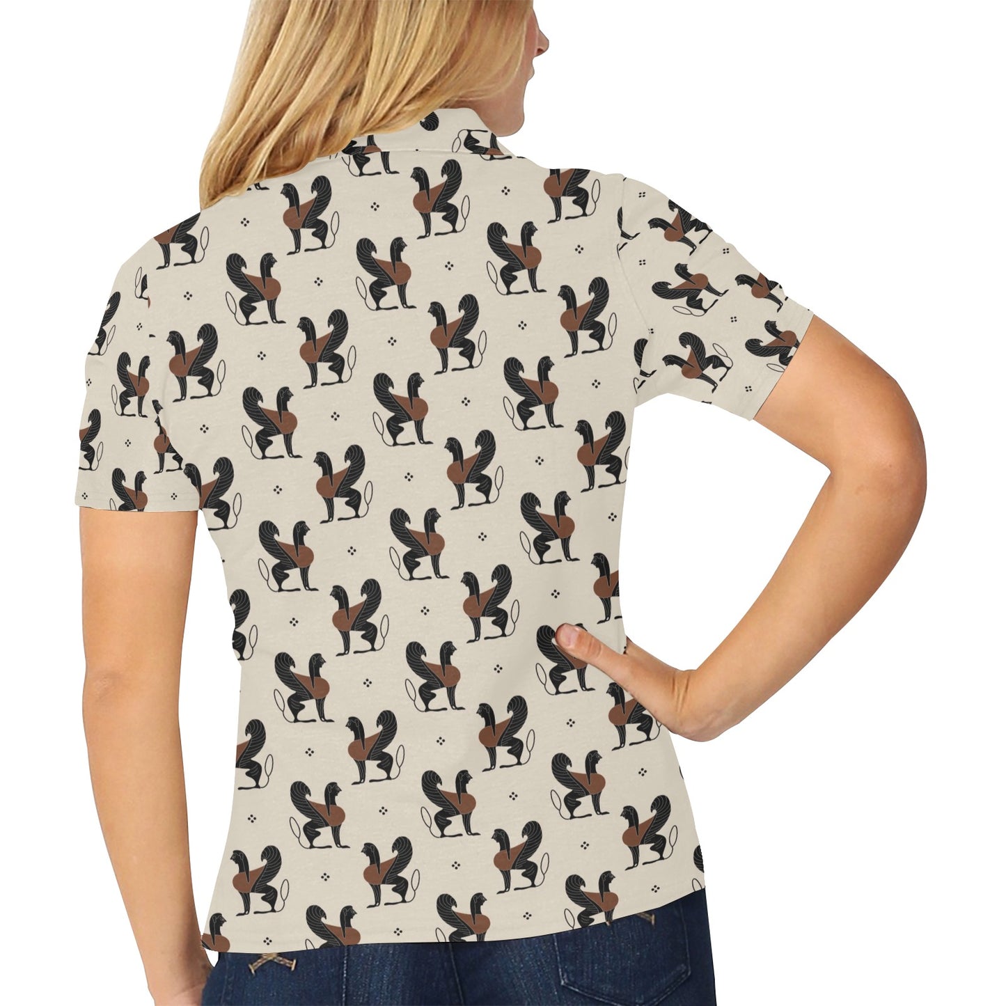 Ancient Greek Print Design LKS3010 Women's Polo Shirt