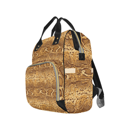 Python Brown Pattern Print Design A03 Diaper Bag Backpack
