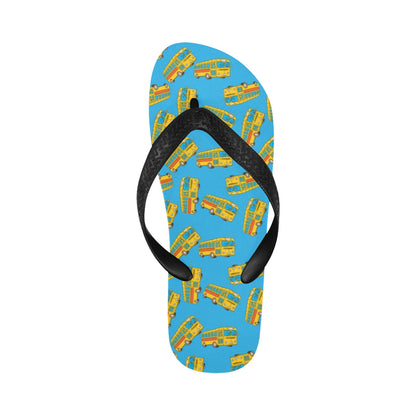 School Bus Print Design LKS302 Flip Flops