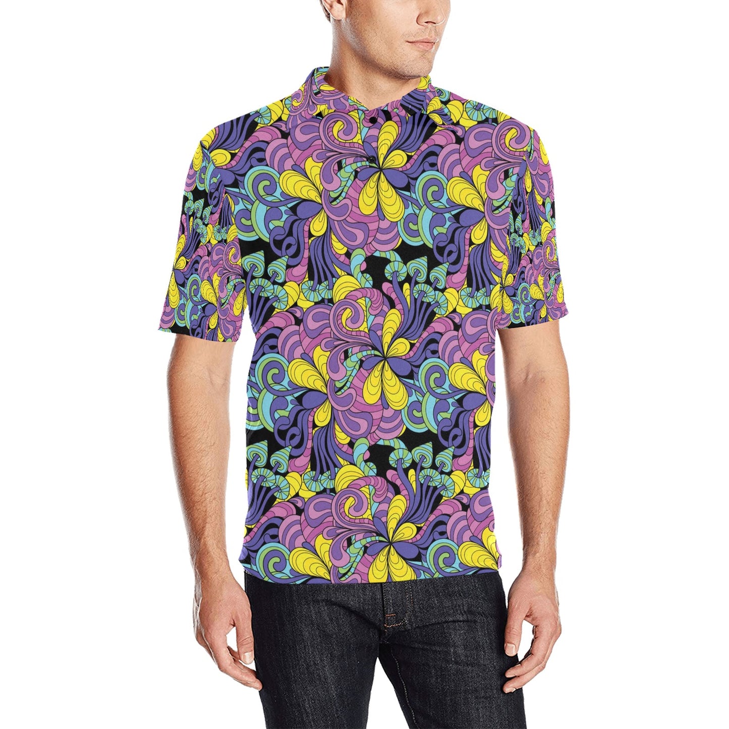 Trippy Print Design LKS305 Men Polo Shirt