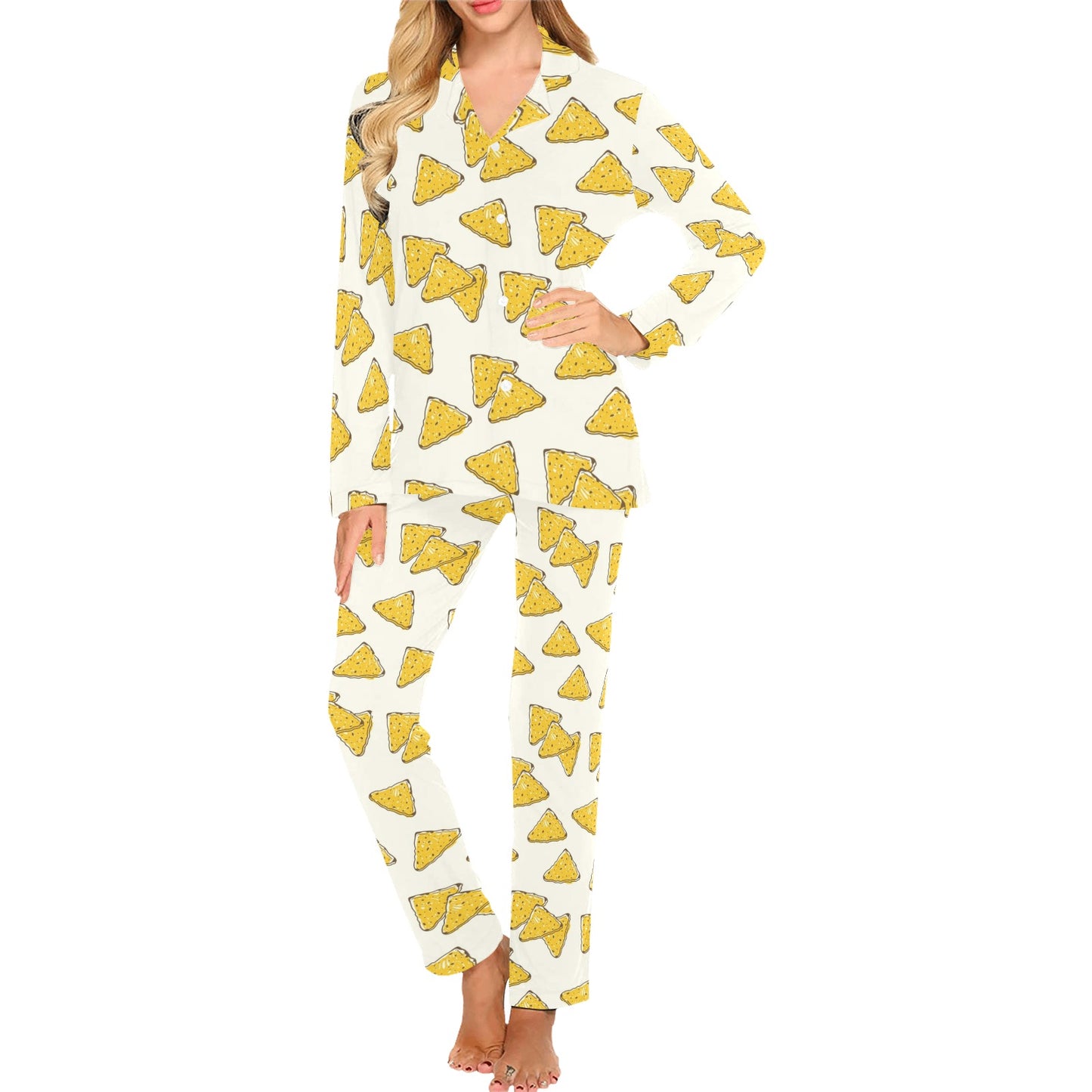 Nachos Pattern Print Design A01 Women's Long Pajama Set