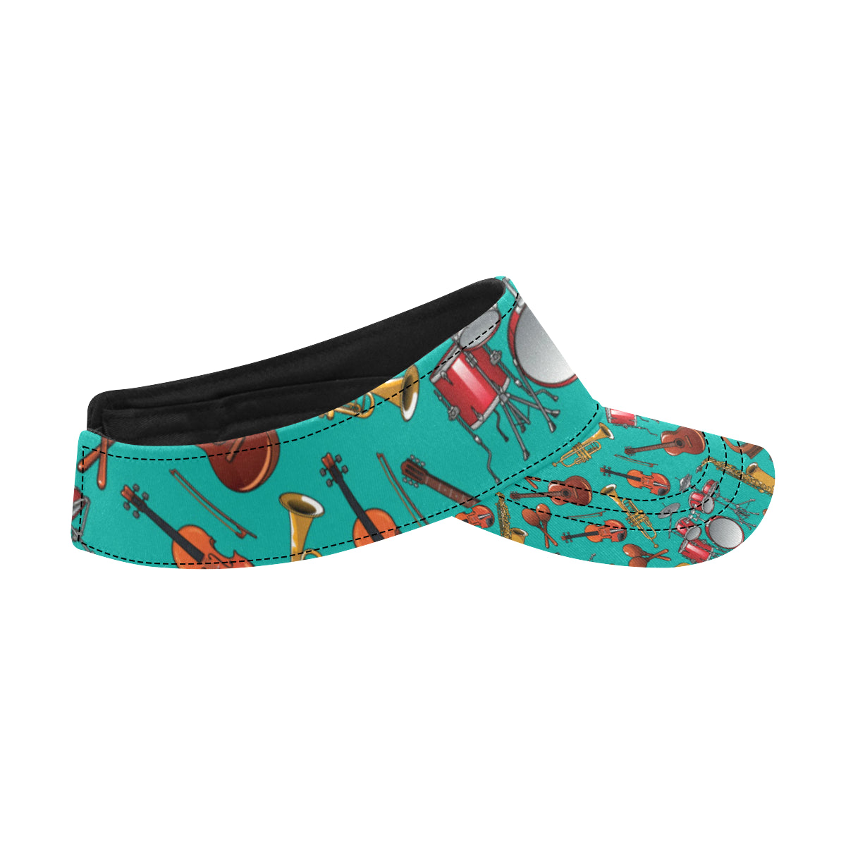 Drum Set Pattern Print Design 01 Unisex Sun Visor