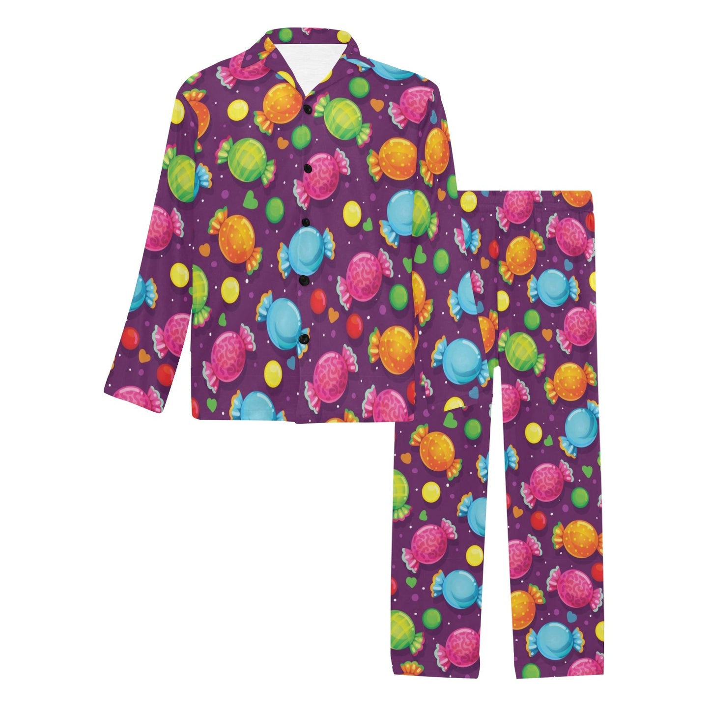Candy Pattern Print Design CA05 Men's Long Pajama Set