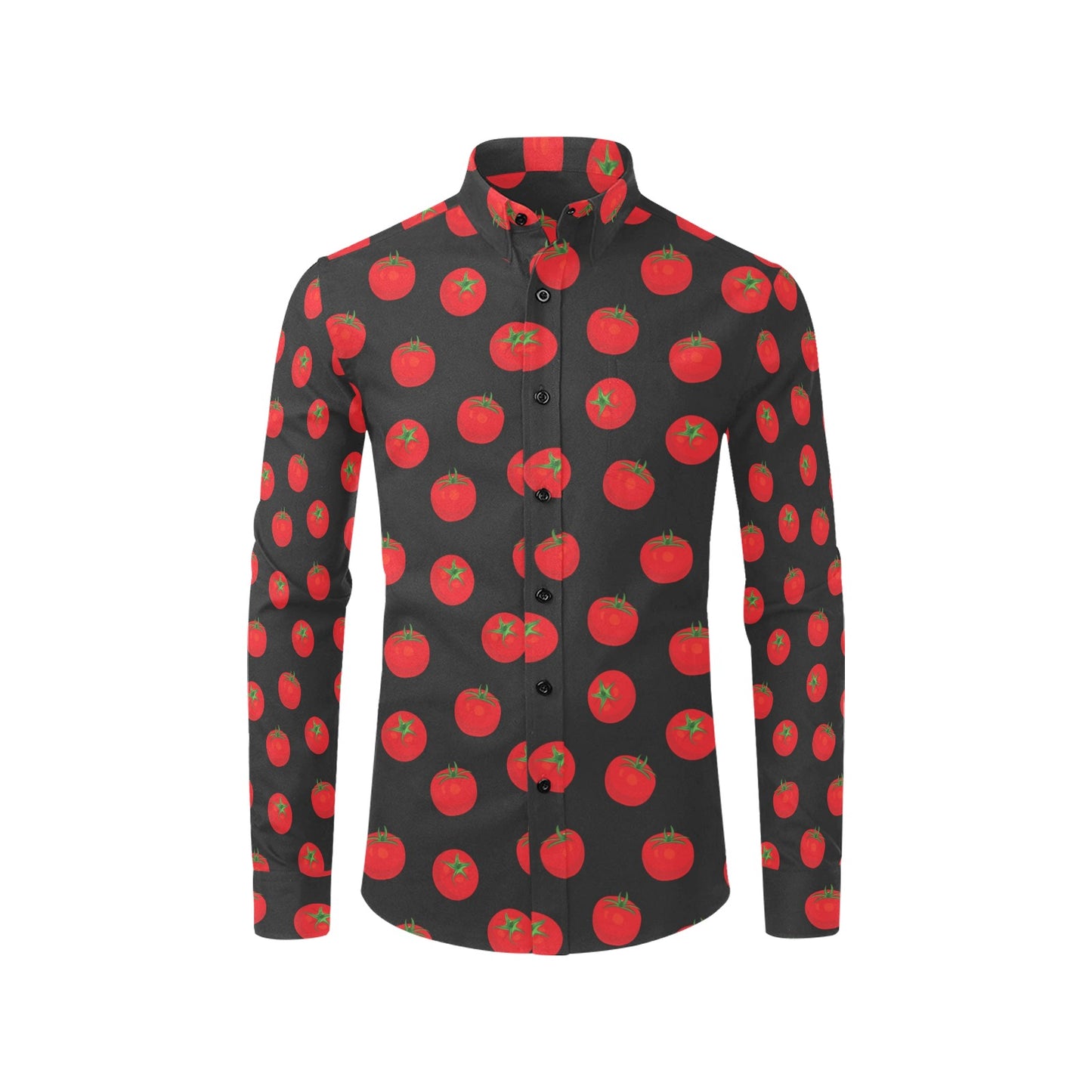 Tomato Print Design LKS305 Men's Long Sleeve Dress Shirt