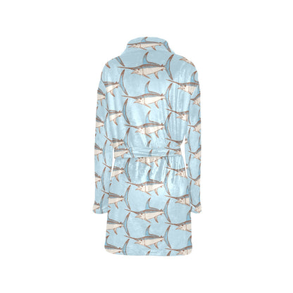Swordfish Pattern Print Design 01 Women's Fleece Robe