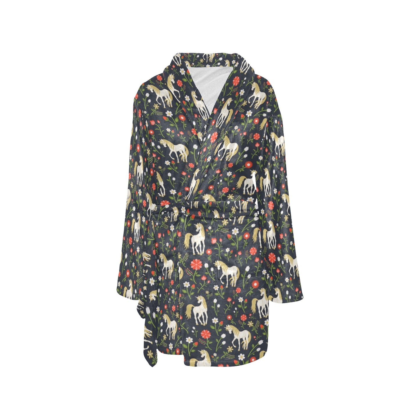 Unicorn Print Design LKS301 Women's Fleece Robe