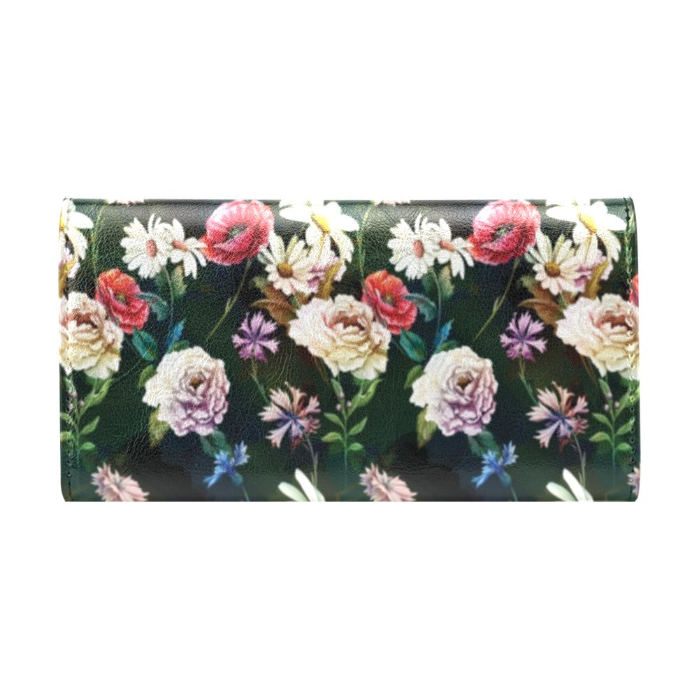 Summer Floral Print Design LKS303 Women's Trifold Wallet