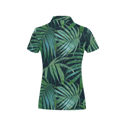 Tropical Flower Pattern Print Design TF011 Women's Polo Shirt