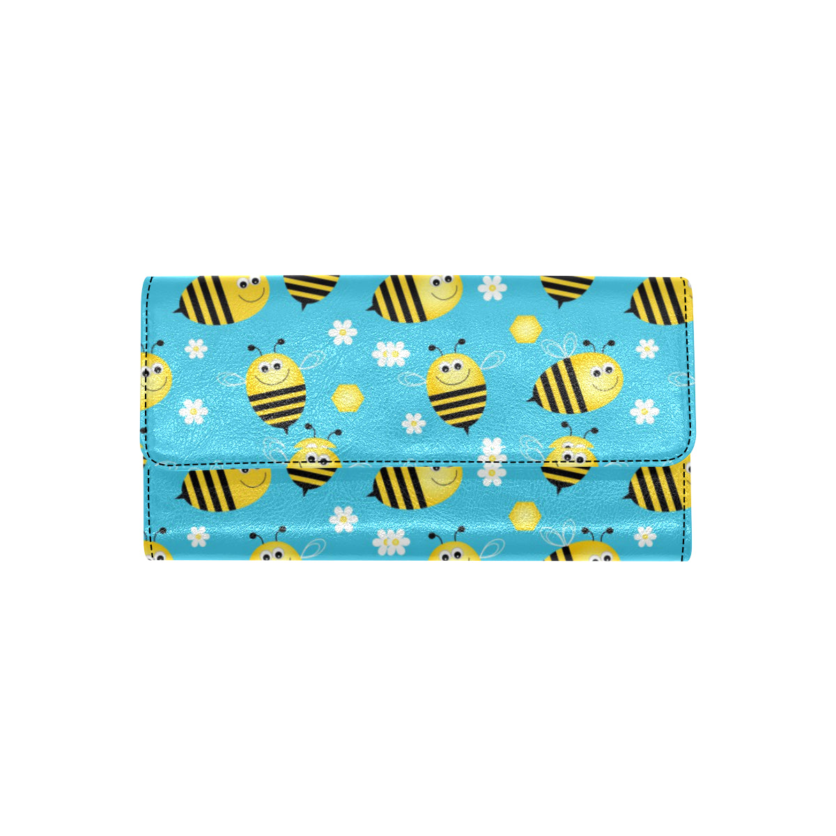 Bee Pattern Print Design BEE06 Women's Trifold Wallet