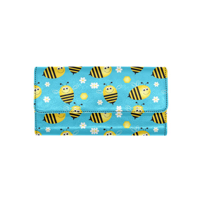 Bee Pattern Print Design BEE06 Women's Trifold Wallet