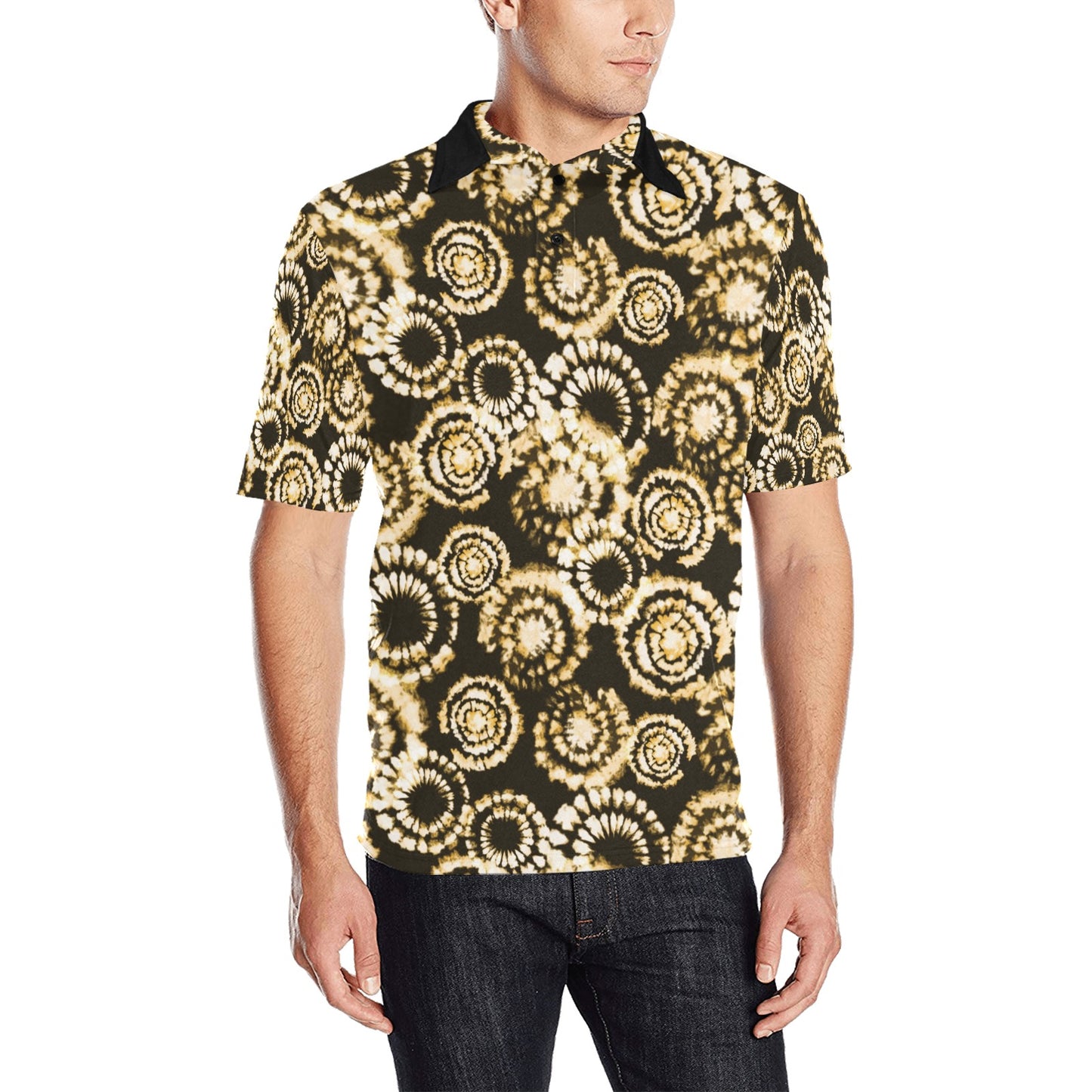 Tie Dye Print Design LKS307 Men Polo Shirt