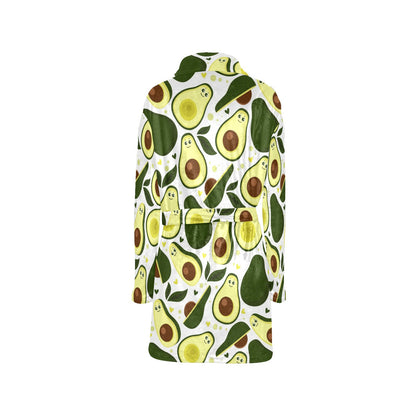 Avocado Pattern Print Design AC06 Women's Fleece Robe