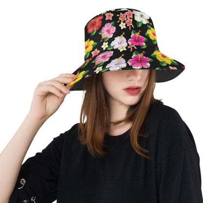 Hibiscus Pattern Print Design HB025 Unisex Bucket Hat