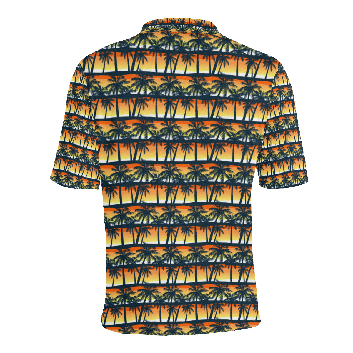 Palm Tree Sunset Design Print Men Polo Shirt