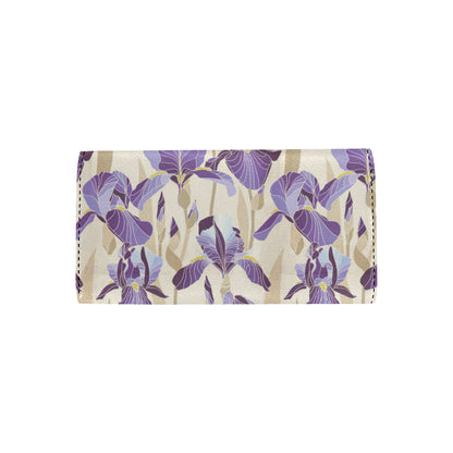 Iris Pattern Print Design IR02 Women's Trifold Wallet