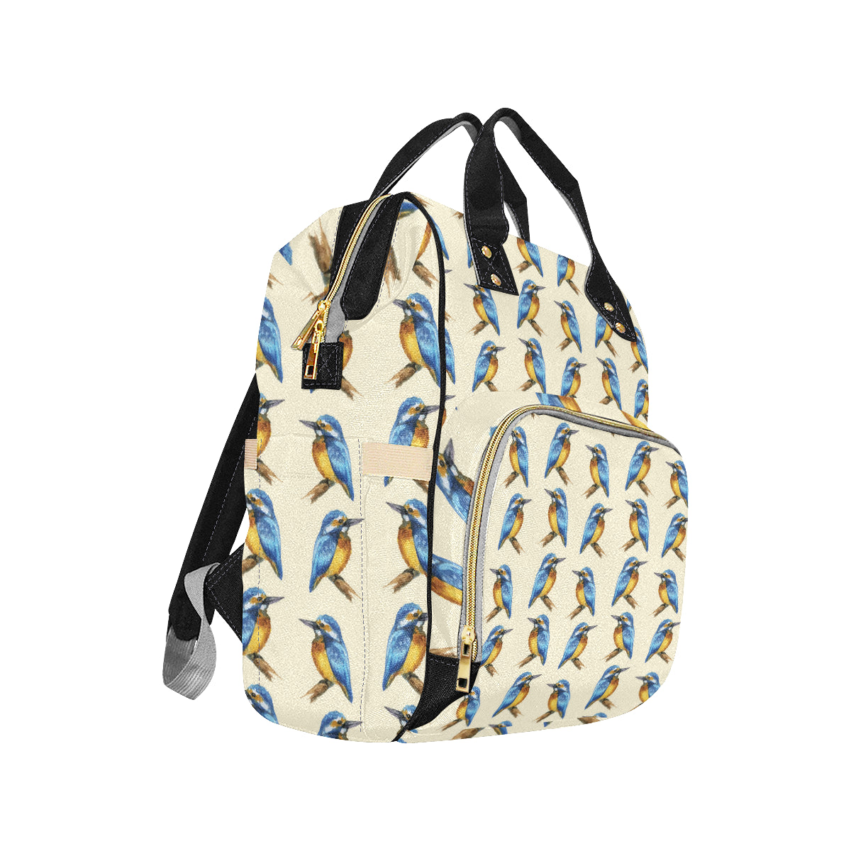 Kingfisher Pattern Print Design 01 Diaper Bag Backpack