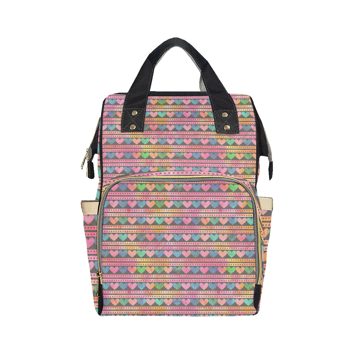 Heart Pattern Print Design HE010 Diaper Bag Backpack