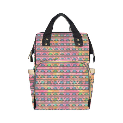 Heart Pattern Print Design HE010 Diaper Bag Backpack