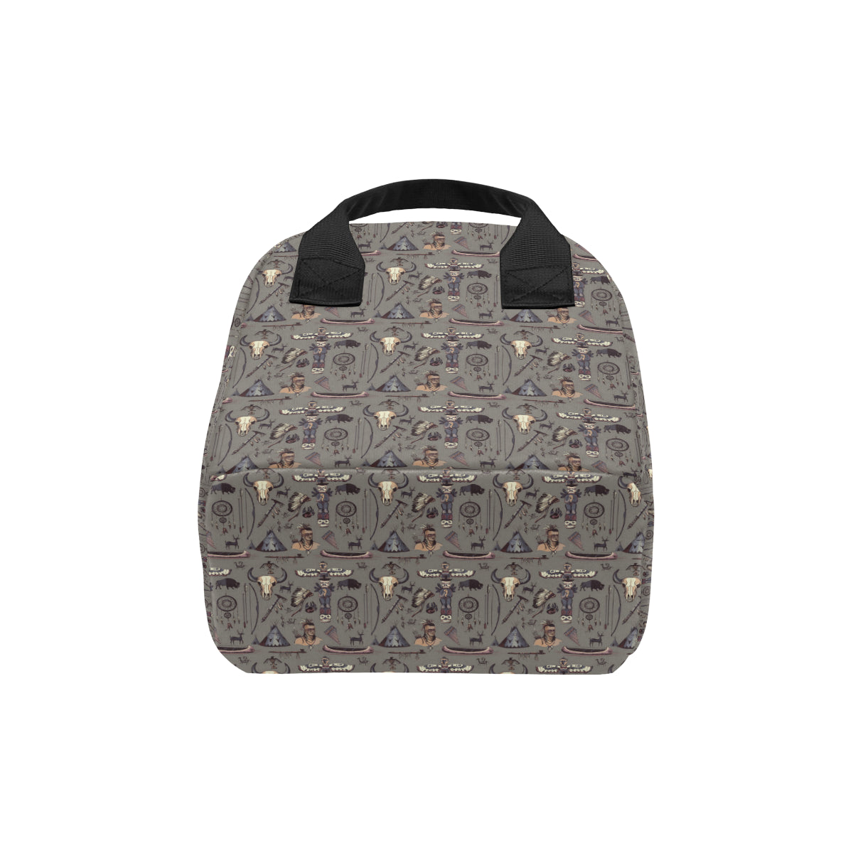 Native Indian life Design Print Insulated Lunch Bag