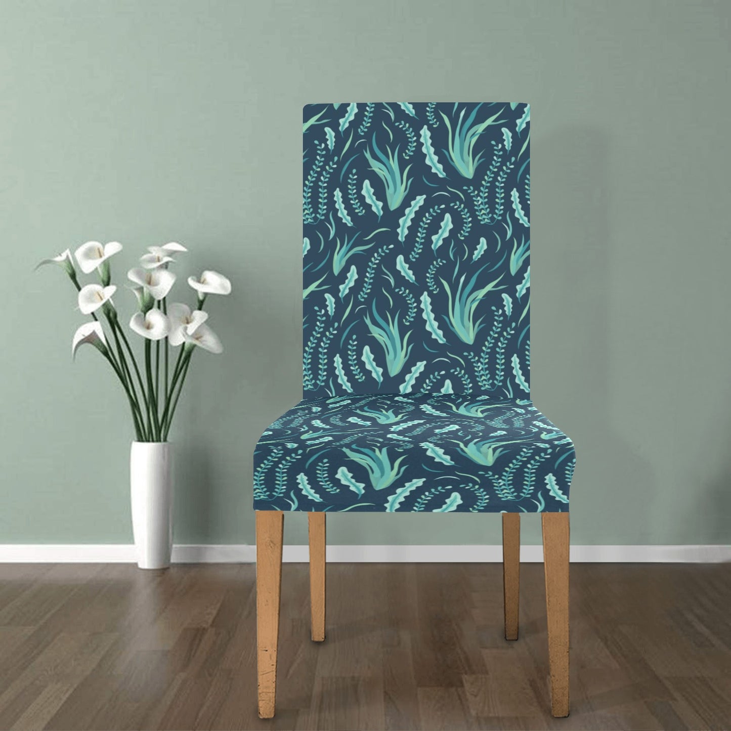 Seaweed Print Design LKS302 Dining Chair Slipcover