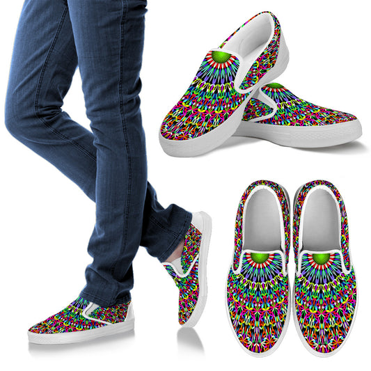 Bohemian Colorful Style Print Men Slip Ons Shoes