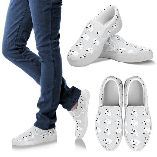 Bull Terrier hand draw Print Pattern Men Slip Ons Shoes