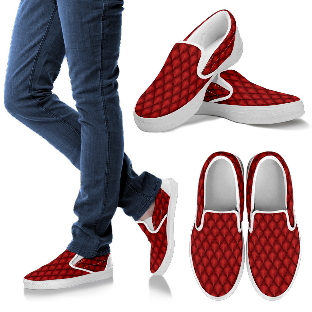 Dragons Red Skin Texture Men Slip Ons Shoes