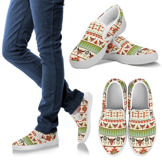 American indian Ethnic Pattern Men Slip Ons Shoes