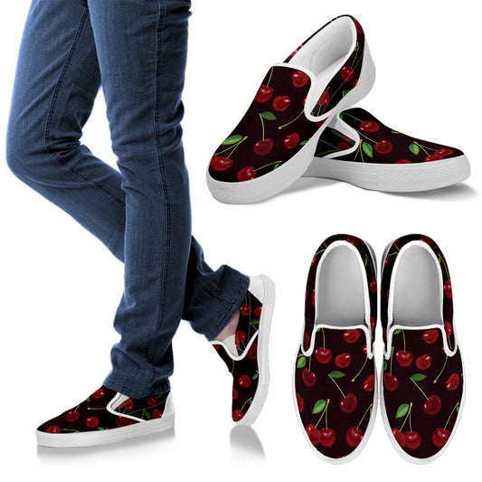 Cherry Fresh Pattern Men Slip Ons Shoes
