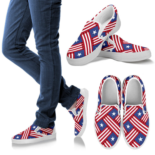 American flag Pattern Men Slip Ons Shoes
