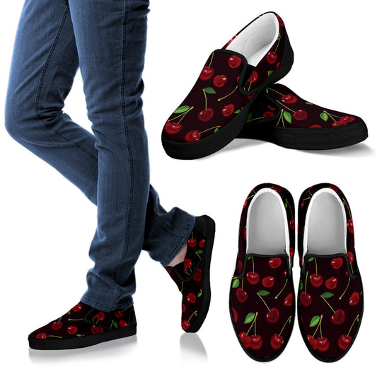 Cherry Fresh Pattern Men Slip Ons Shoes