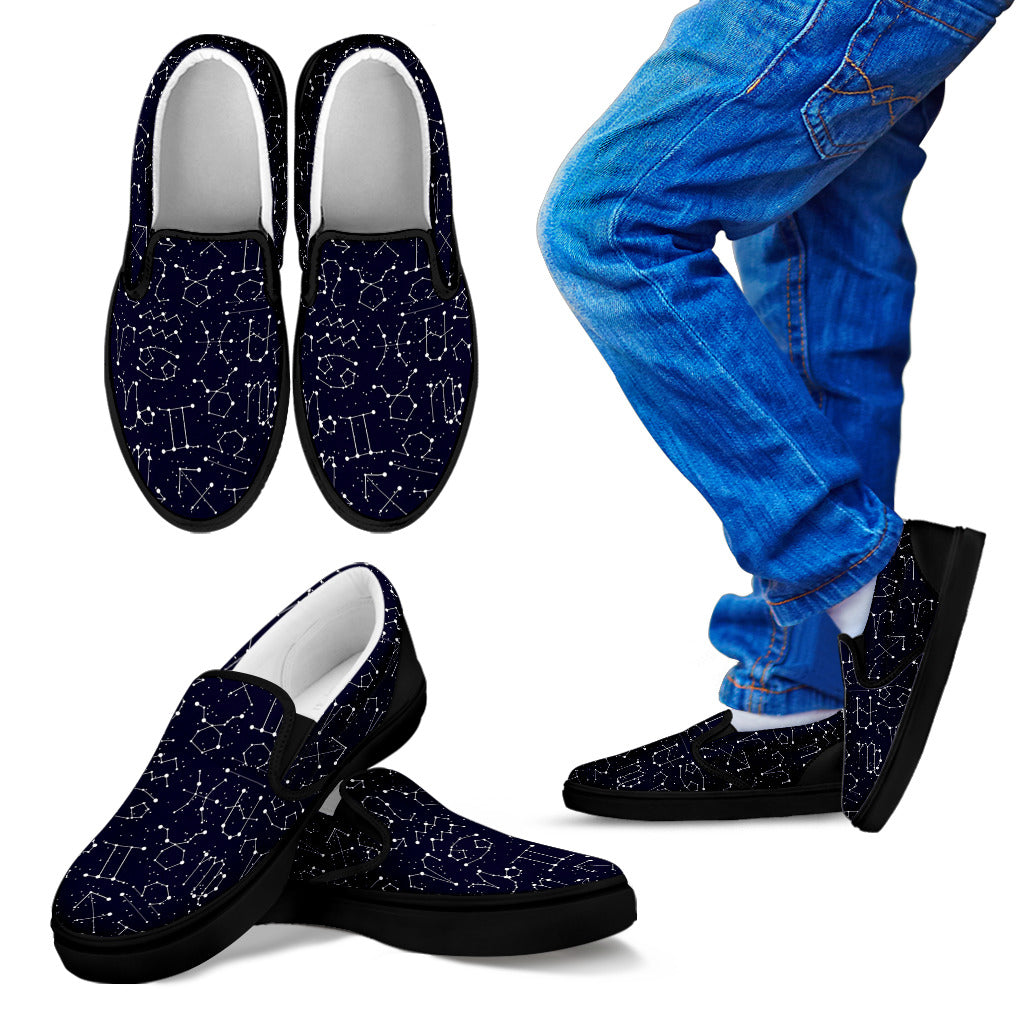 Zodiac Pattern Design Print Men Slip Ons Shoes