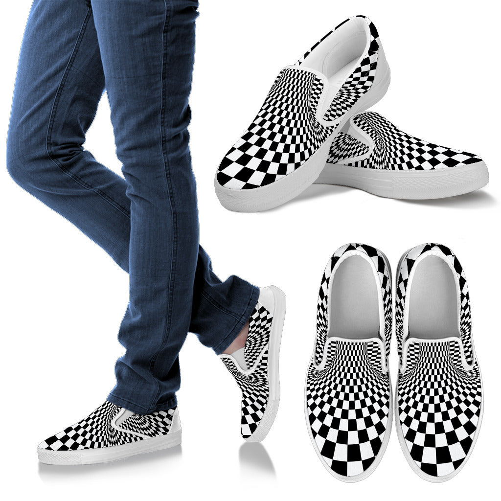 Optical illusion Projection Torus Men Slip Ons Shoes