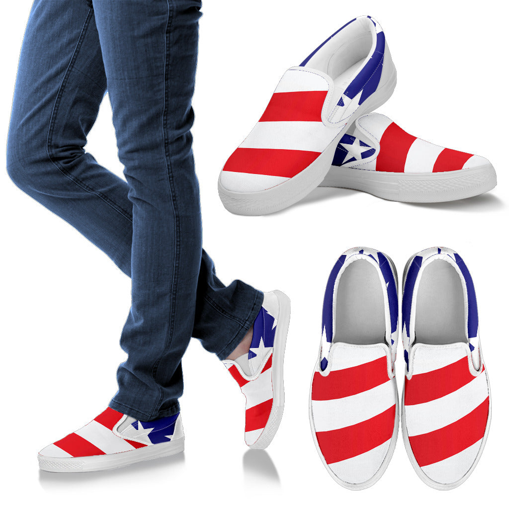 American flag Print Men Slip Ons Shoes