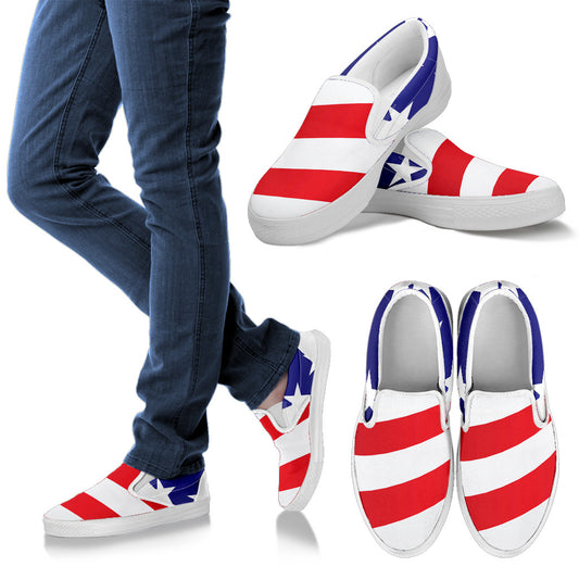 American flag Print Men Slip Ons Shoes