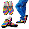 Vortex Twist Swirl Rainbow Design Men Slip Ons Shoes