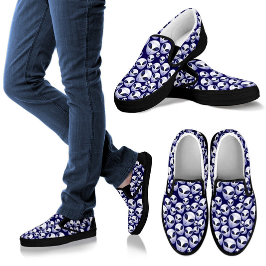 Alien Head Extraterrestrial Men Slip Ons Shoes