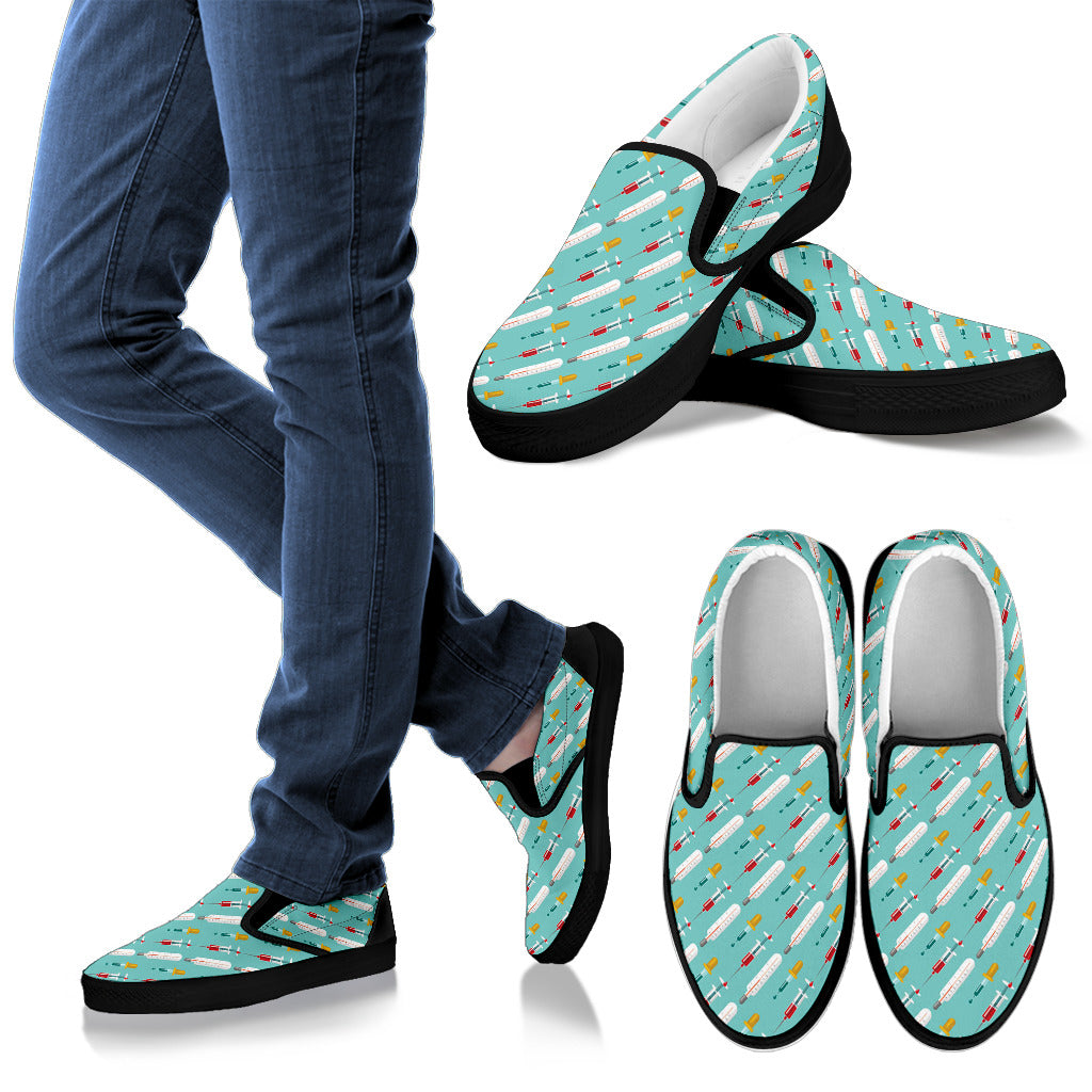 Phlebotomist Medical Print Men Slip Ons Shoes