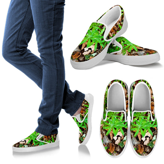 Camouflage Realistic Tree Fresh Print Men Slip Ons Shoes