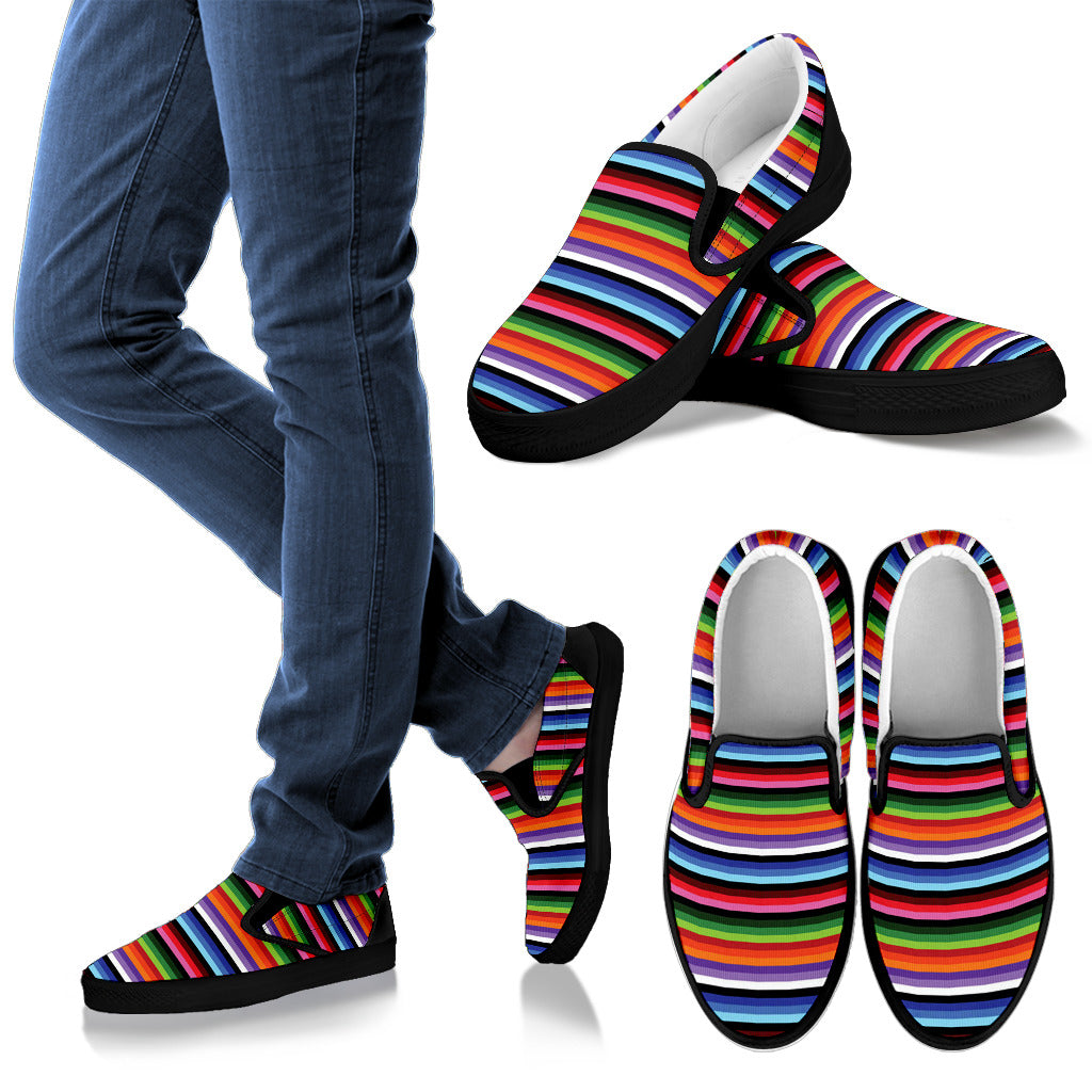 Serape Design Men Slip Ons Shoes