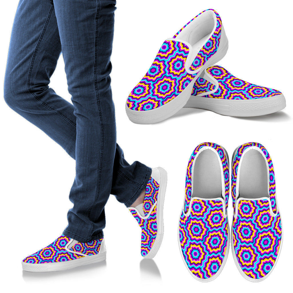 Optical illusion Techno Movement Men Slip Ons Shoes