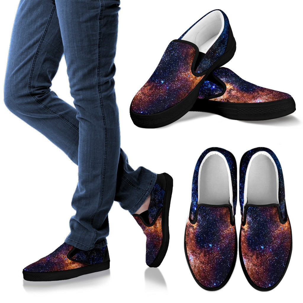 Celestial Milky way Galaxy Men Slip Ons Shoes