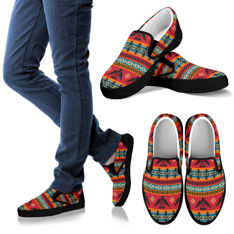 Eagles Native American Design Men Slip Ons Shoes