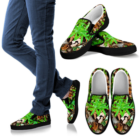 Camouflage Realistic Tree Fresh Print Men Slip Ons Shoes